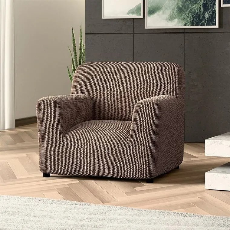 Bielastické poťahy COSTINA oriešková kreslo (š. 60 - 110 cm)