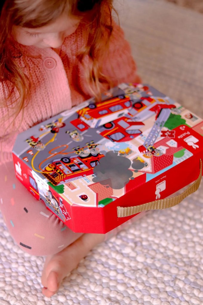 Puzzle v kufríku - Hasiči - 24 ks