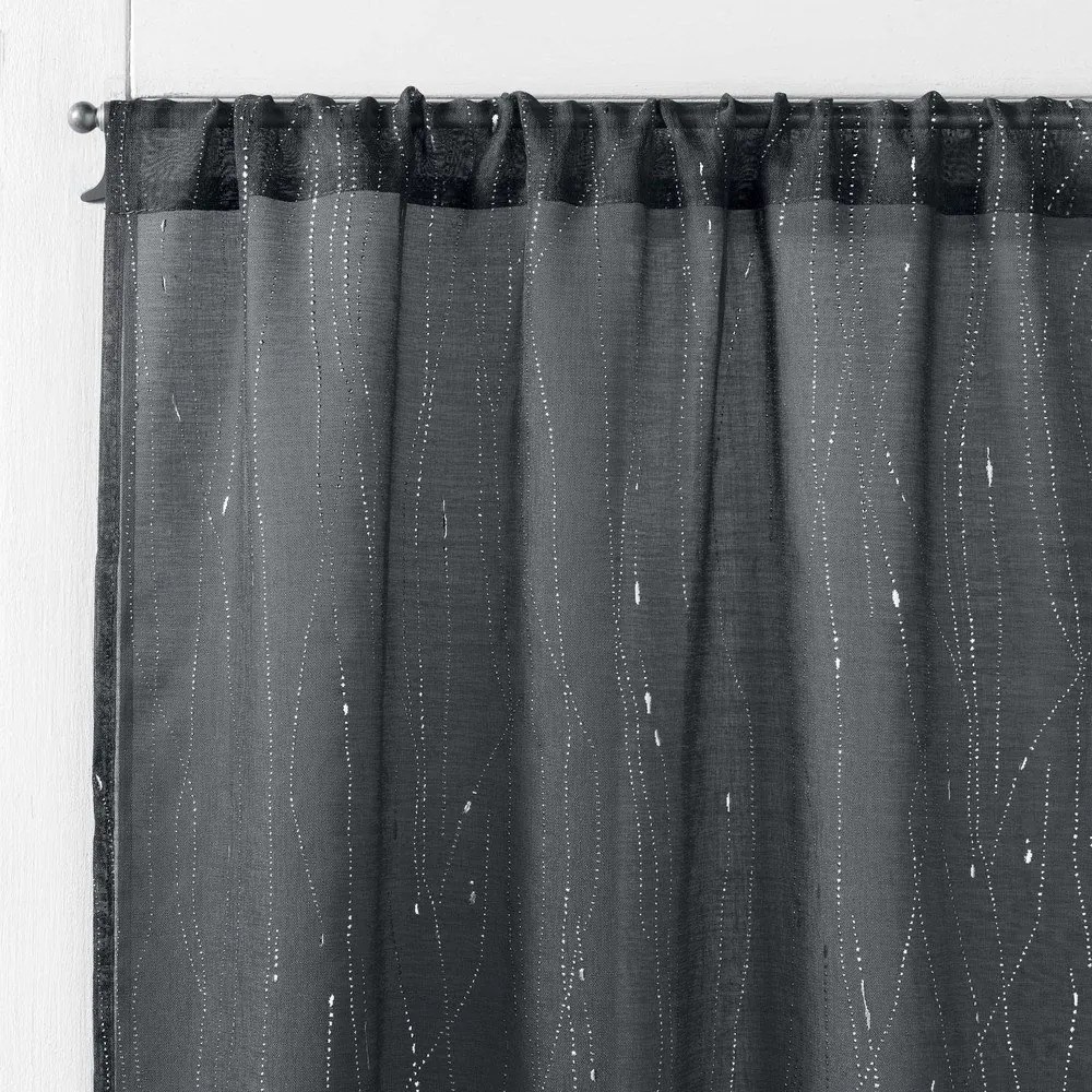 Antracitové voálové záclony v súprave 2 ks 70x200 cm Filiane – douceur d'intérieur