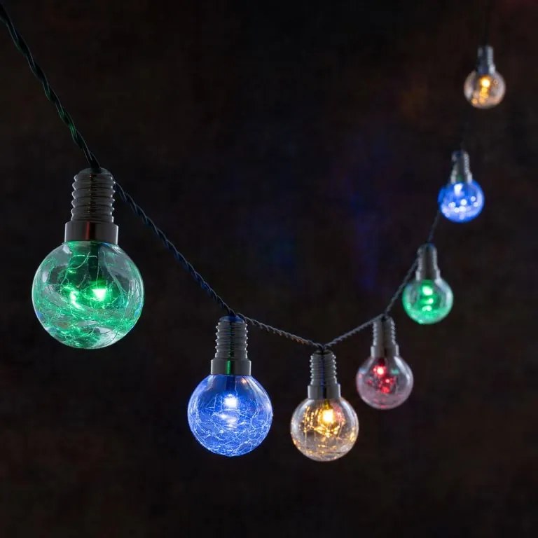 Sada solárnych svetelných reťazí 10 LED, 12 ks