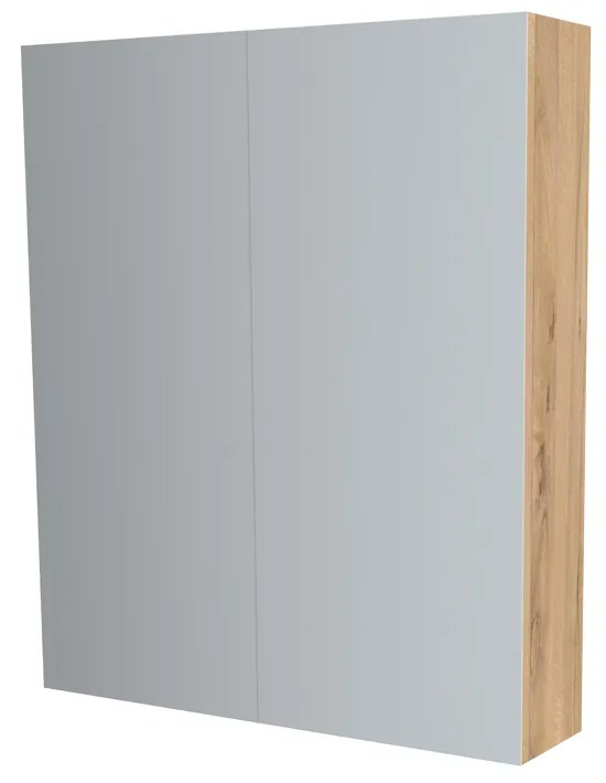 Mereo, Mereo Kúpeľňová zrkadlová skrinka 60 cm, galerka, 2 x dvierka, Multidecor, Orech Pacifik prírodný, MER-CN798G62OPP2
