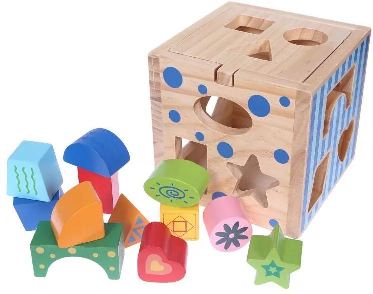 Bestent Detská drevená edukačná kocka/ vkladačka COLOUR Ecotoys