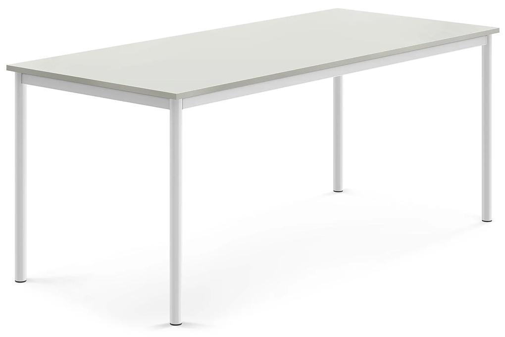 Stôl SONITUS, 1800x800x720 mm, HPL - šedá, biela