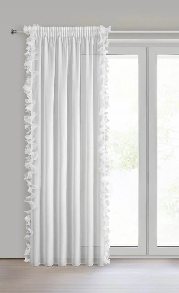 ZÁCLONA NA PÁSKE GABRIELA 140X270 CM BIELA