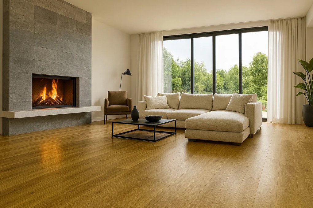 Beauflor, PVC podlaha - lino Quintex Gambela Oak 116mm, na mieru, šíře 4m,5m, hnedá, filc, chodba / predsieň