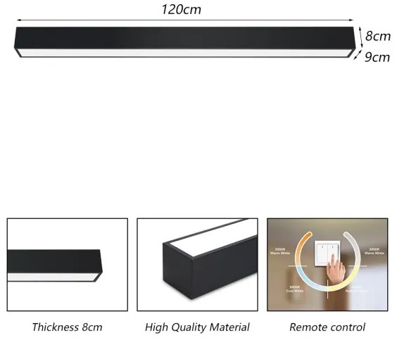 Immax NEO 07256L - LED Stmievateľné svietidlo LUNGO 38W/230V Wi-Fi Tuya čierna + DO