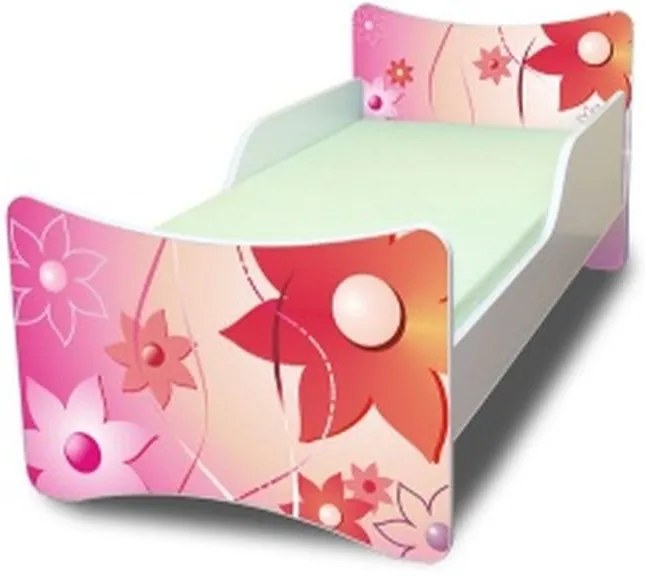 MAXMAX Detská posteľ 180x80 cm - KVETINKY 180x80 pre dievča NIE