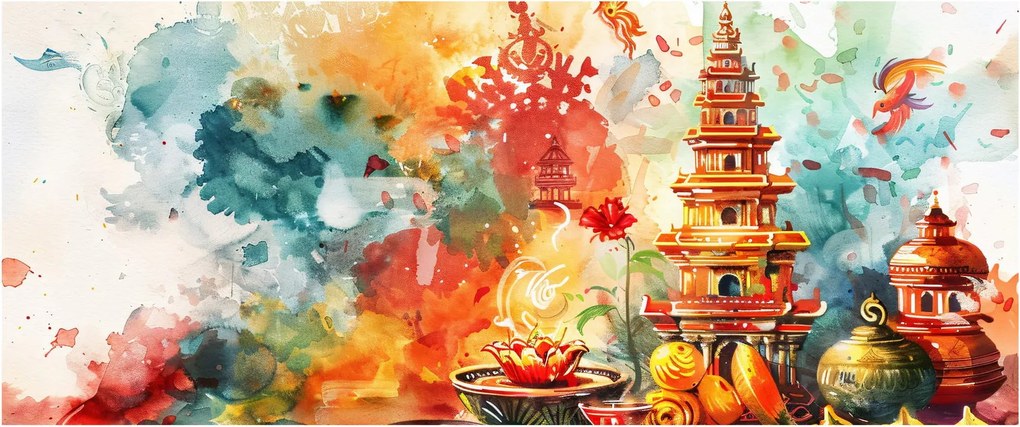 Obraz - Akvarelové ilustrácie (120x50 cm)