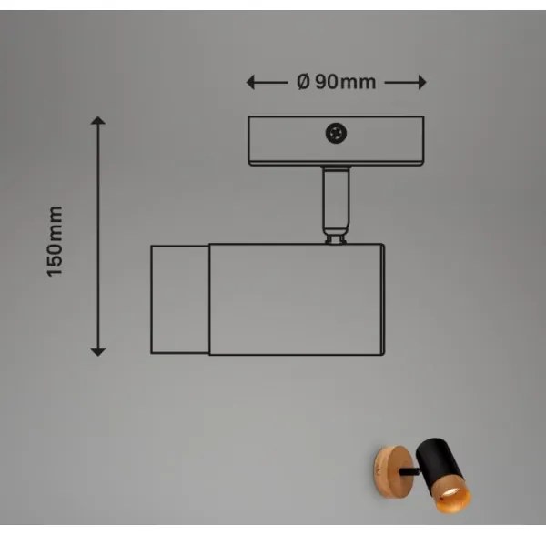 Briloner 2144015 - Nástenné bodové svietidlo SPOT 1xGU10/9W/230V