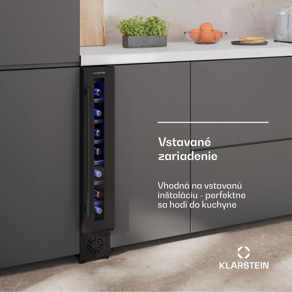 Klarstein Vinovilla 7 Uno chladnička na víno, 1 chladiaca zóna, 7 fliaš, drevené police, 5-18 °C