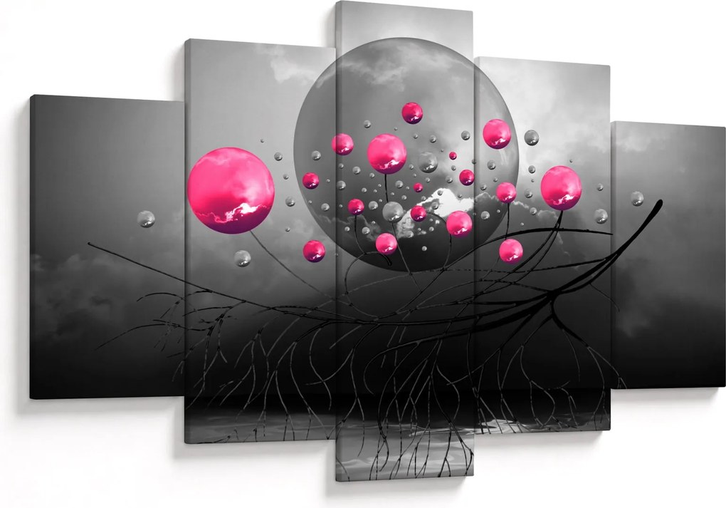 Obraz ružových abstraktných gulí (150x105 cm)