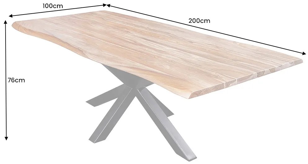 Dizajnový jedálenský stôl Massive II 200 cm Sheesham