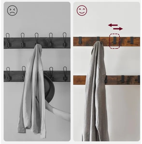 Stojanový vešiak NAVOR hnedá/čierna