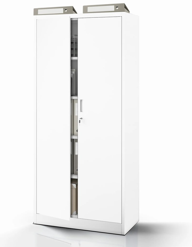 Kovová šatníková skriňa do šatní a chodieb JAN Compact 1750 x 800 x 400 mm, biela