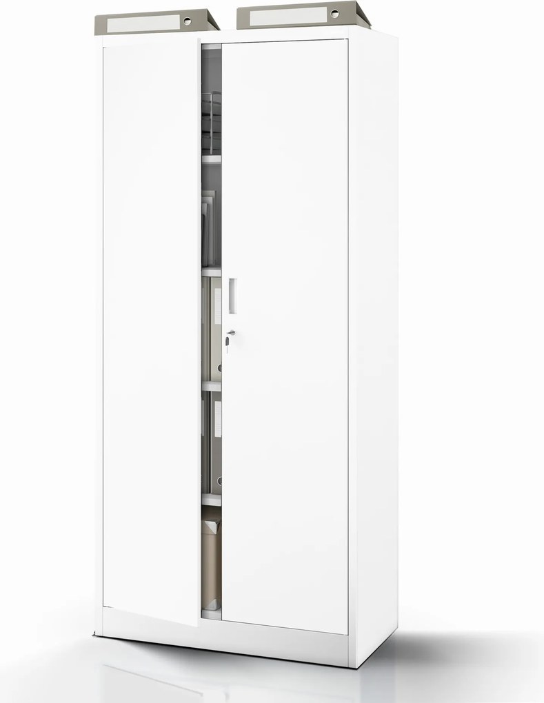 Kovová šatníková skriňa do šatní a chodieb JAN Compact 1750 x 800 x 400 mm, biela