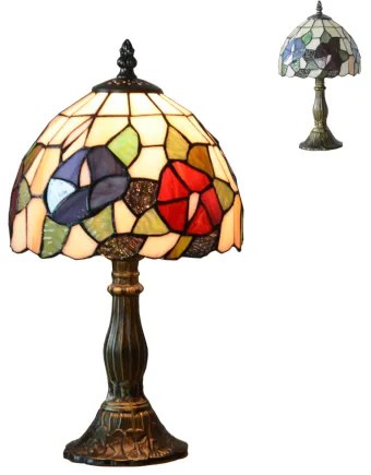 Vitráž Tiffany nočná lampa kvietky Prezent 79 33,5*20