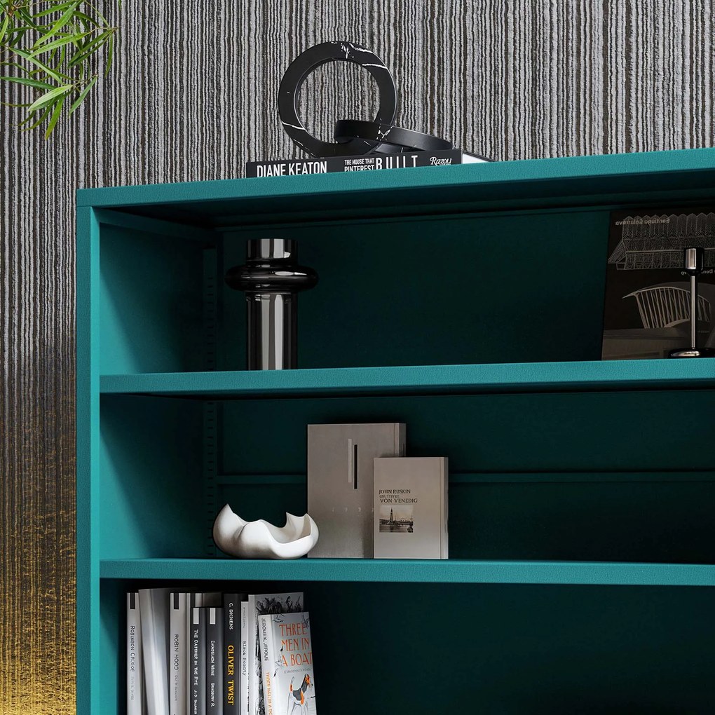 Nízky policový regál LUCA, 1000 x 900 x 350 mm, Modern: morská farba