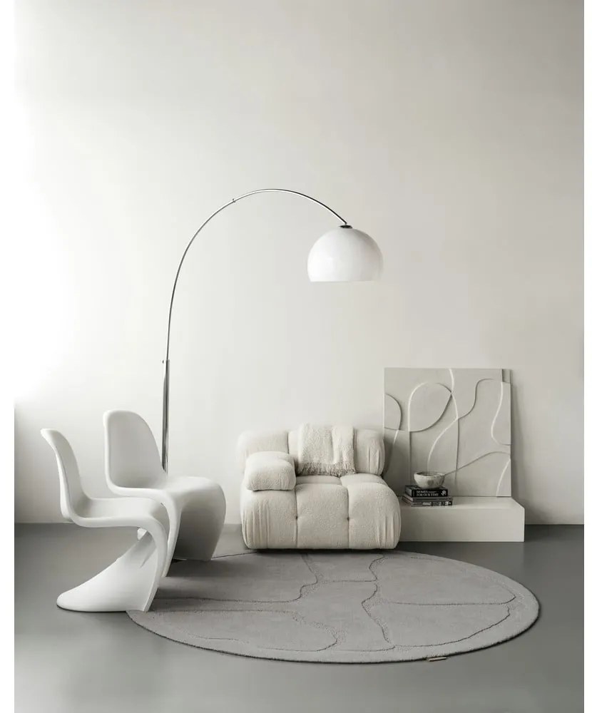 Sivý vlnený okrúhly koberec ø 120 cm Morphic Organica – Agnella