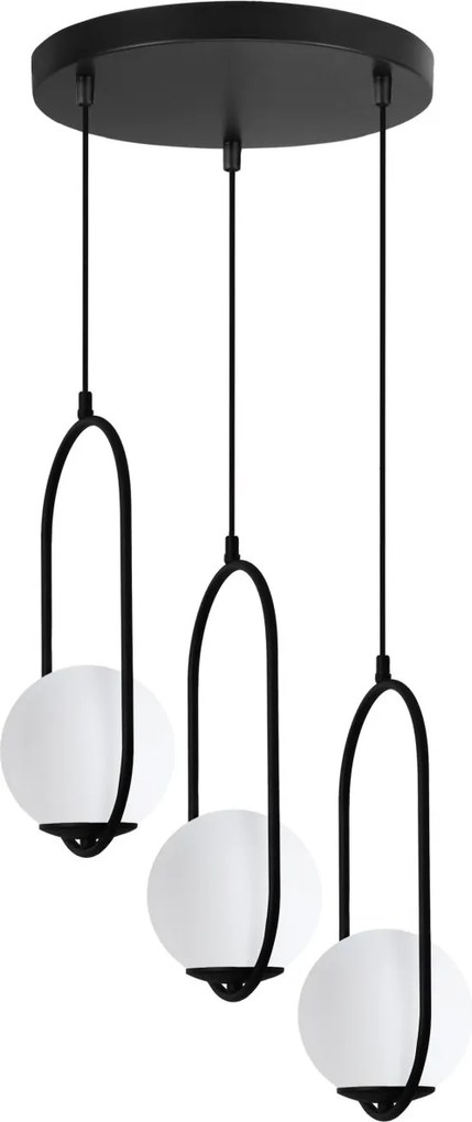 Závesné svietidlo Florence, 3x biele sklenené tienidlo, b, o, U