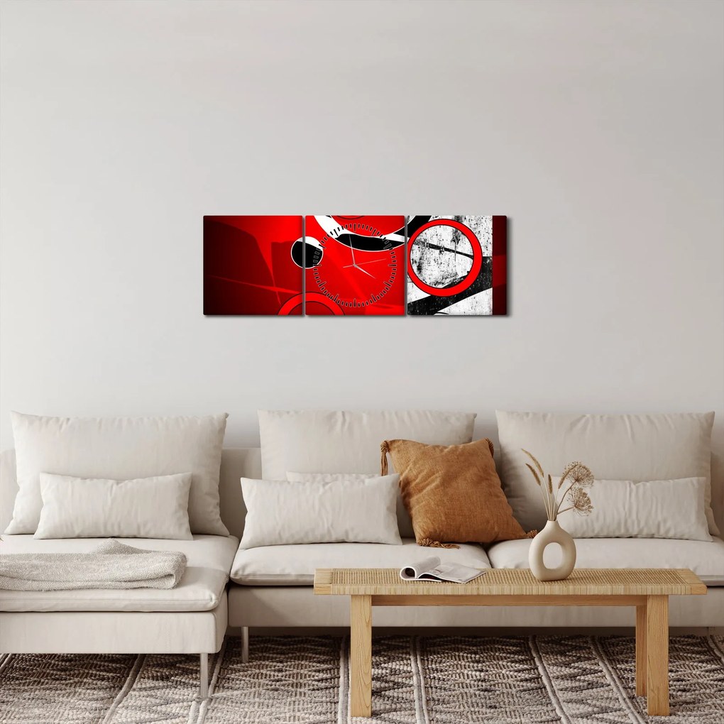 Obraz abstrakcie (s hodinami) (90x30 cm)
