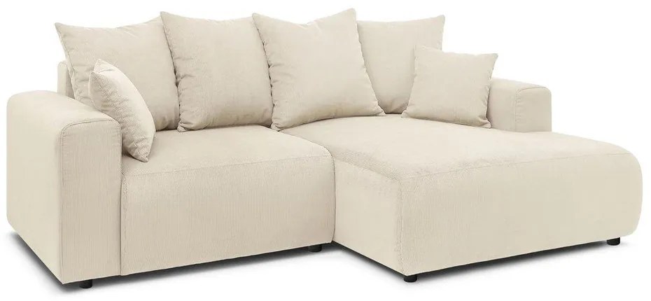 Krémová zamatová rohová pohovka Enjoy – Bobochic Paris