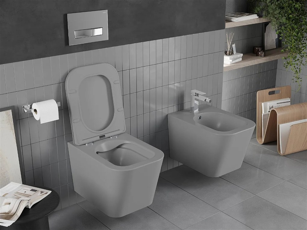 Mexen Teo WC Rimless s WC doskou slim, duroplast, svetlo-šedá matná, 30854061