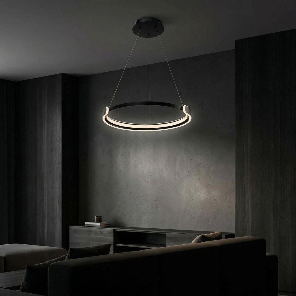 Toolight Toolight, LED stropné svietidlo 50cm, 48W, 4000K, 2500lm, APP1927-CP, čierna, OSW-66067