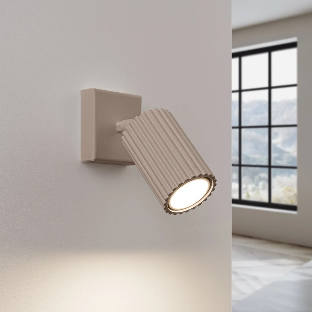 Bodové svietidlo Karbon, 1x tmavobéžové hliníkové tienidlo, (možnosť polohovania)