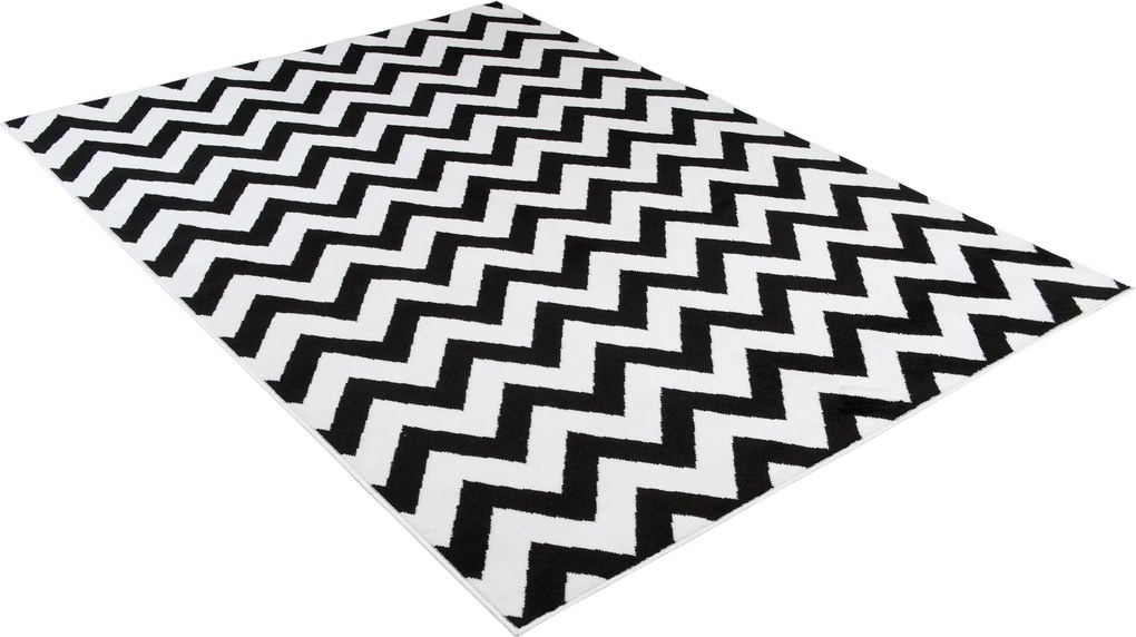 TA Koberec T238B WHITE CHEAP PP CRM Čierny Obdĺžnikový Rozmer: 80x150 cm