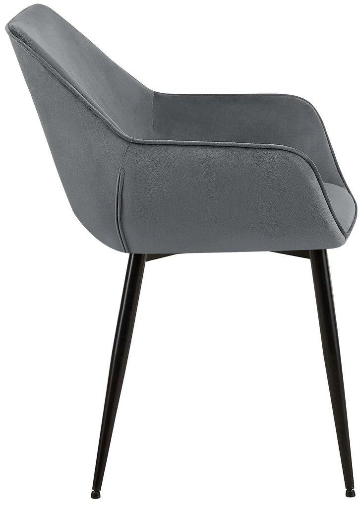 Sada 2 ks jedálenskej stoličky Luena zamat - tmavosivá