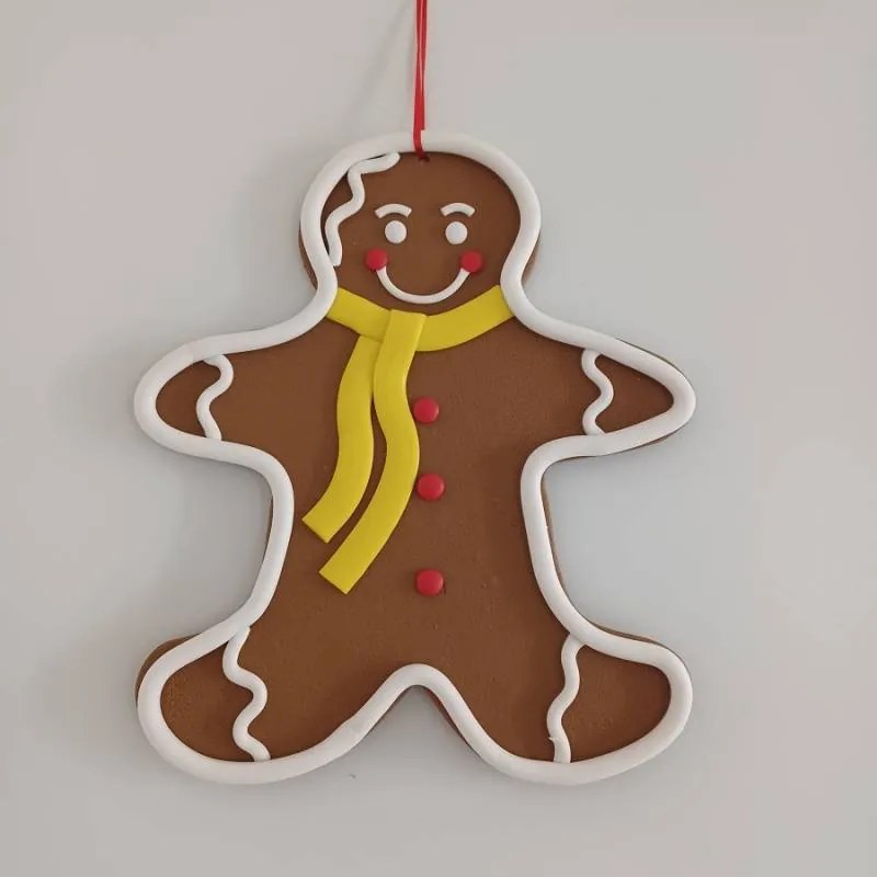 DECOLED Perník panáček, prům. 26,5 x 31 cm, žlutá šála