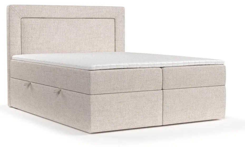 Béžová boxspring posteľ s úložným priestorom 160x200 cm Imagine – Maison de Rêve