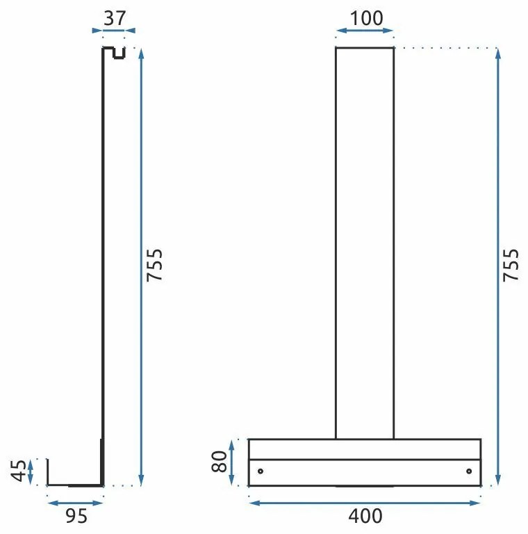 Rea Tori, kúpeľňová závesná polička 40x9,5x75,5 cm, zlatá matná, REA-85001