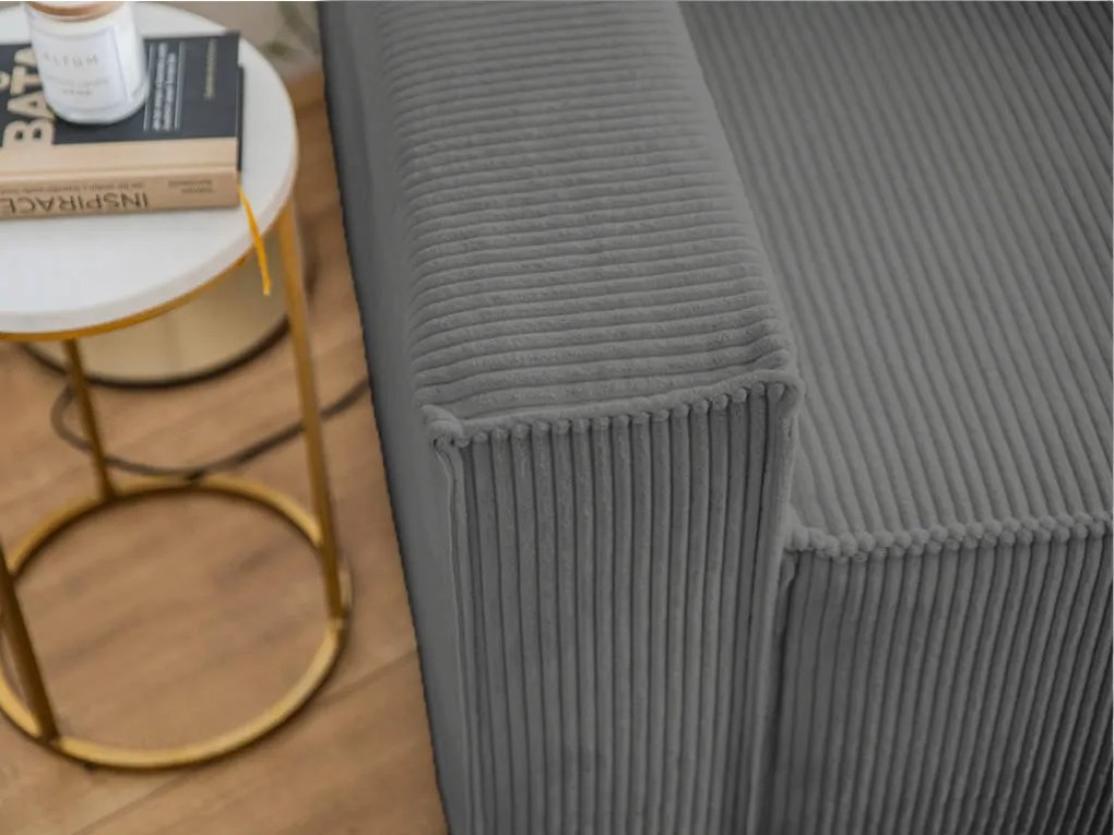 Kreslo s taburetom SMART SET, tmavo sivá