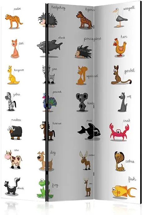 Paraván - Learning by playing (animals) [Room Dividers] Veľkosť: 135x172, Verzia: Akustický