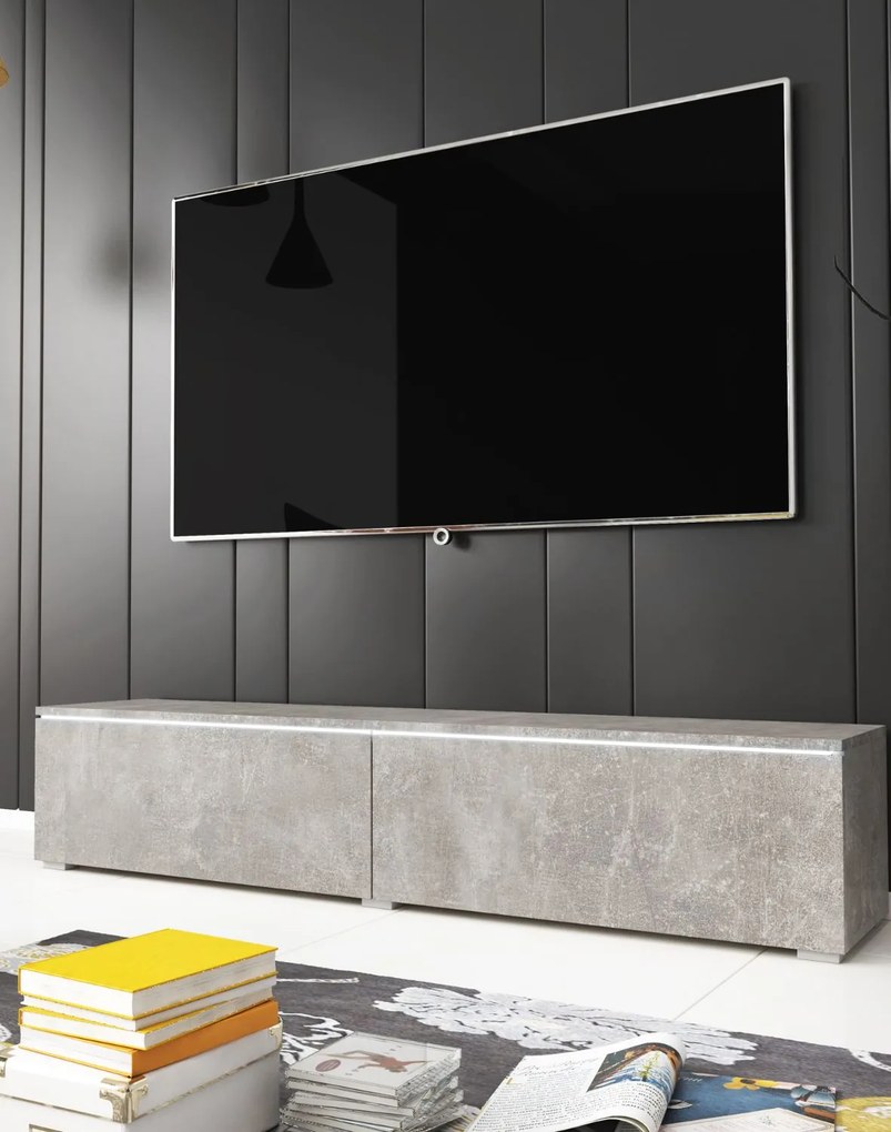 TV skrinka LED 140 cm závesná alebo stojaca betón Lowboard D