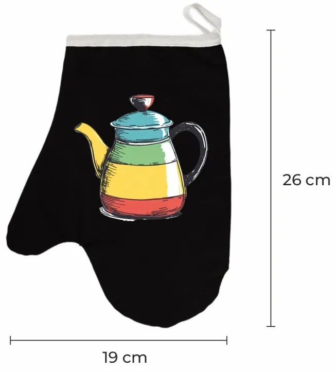 Kuchynská rukavica Teapop EMI, čierna