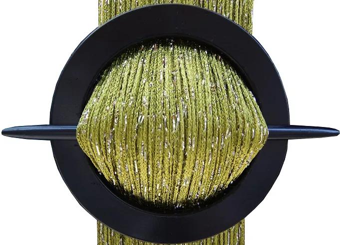 Šnúrková záclona prešívaná striebornou niťou 300 x 250 olivová ()