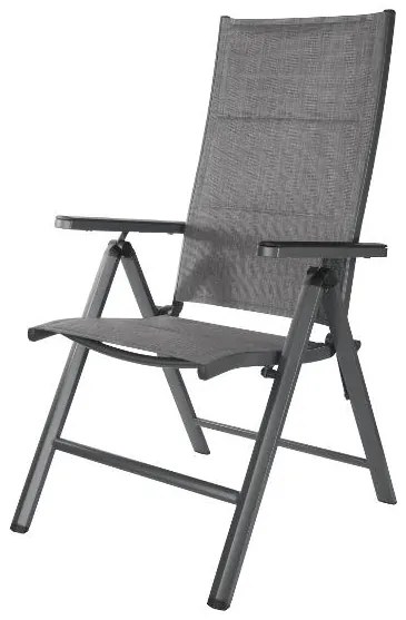 Livarno home Hliníkové kreslo Toronto s vysokým operadlom, antracitové, 6 kusov (800008985)