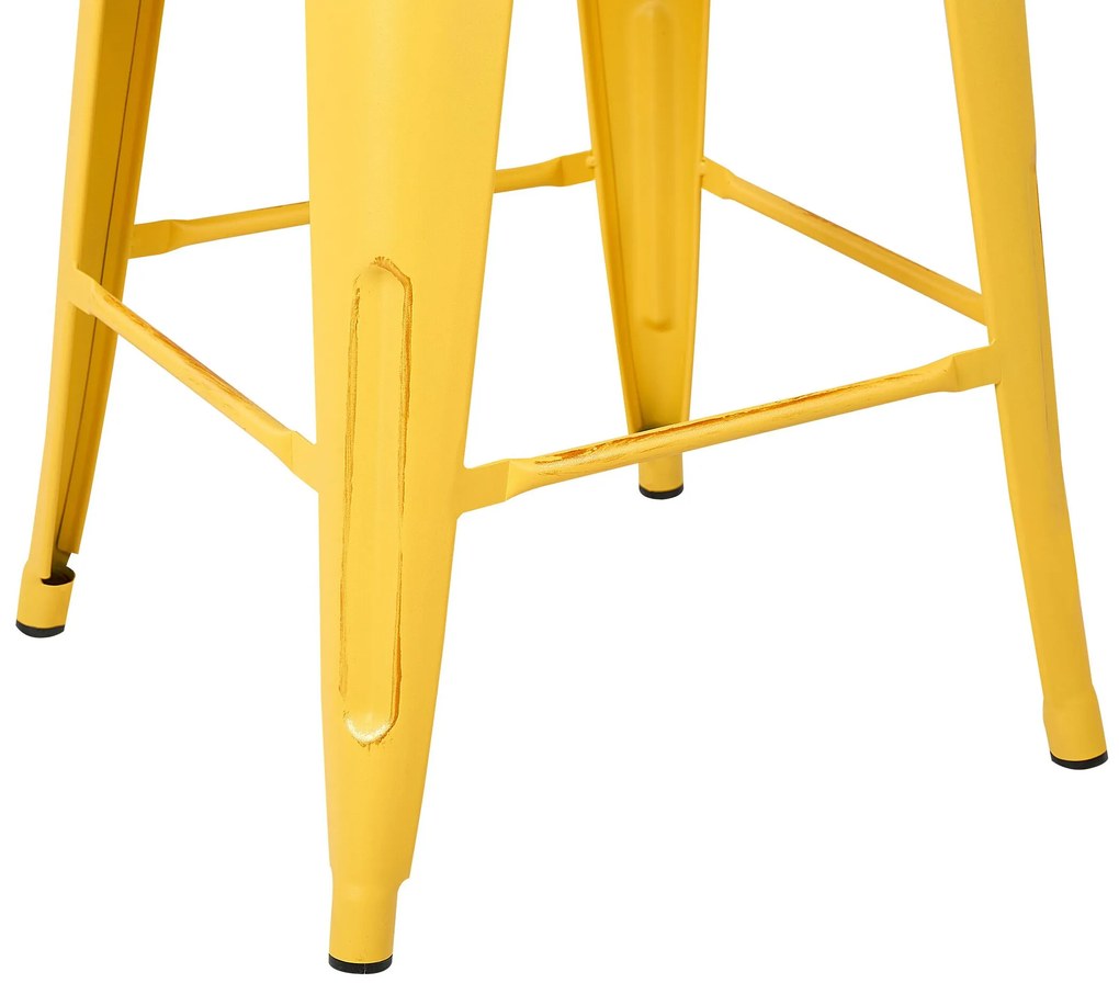 Sada 2 oceľových barových stoličiek 60 cm žltá/zlatá CABRILLO Beliani