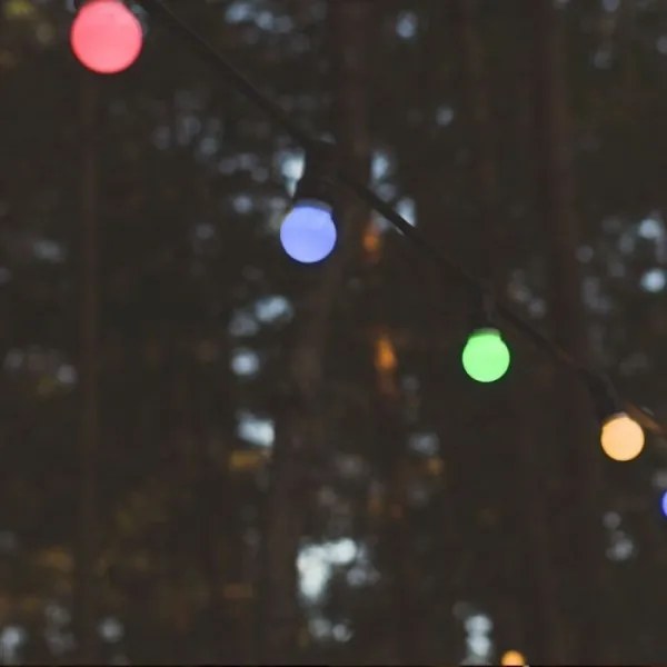 LED RGB Vonkajšia reťaz STRING 13 m 15xLED/0,5W/230V IP44