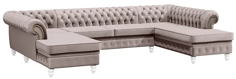 PROXIMA.store - Luxusná sedačka CHESTERFIELD LONG U FARBA NÔH: čierna, DRUH LÁTKY: TORRE - 17, FARBA OZDOBNÝCH ŠPENDLÍKOV: barok