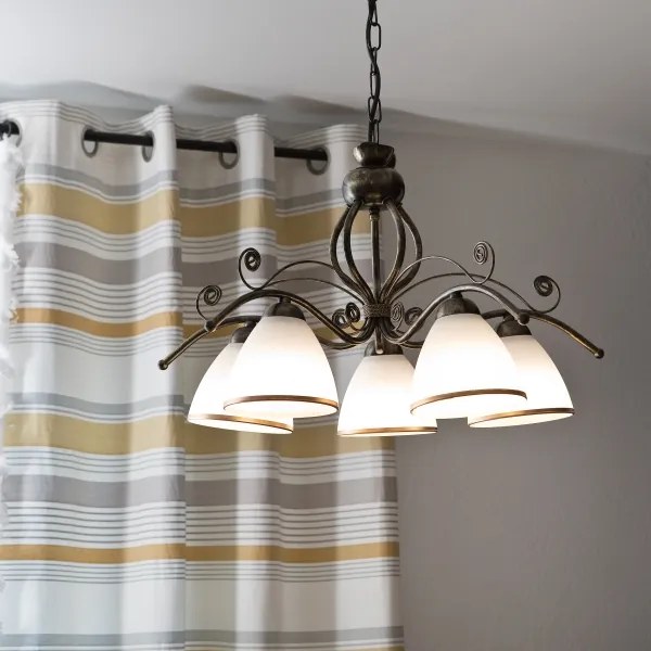 Luster na reťazi RETRO II 5xE27/60W/230V