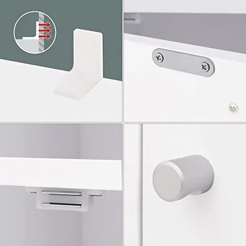 Knižnica s 3 dvierkami, 97,5x97,5x29cm, biela