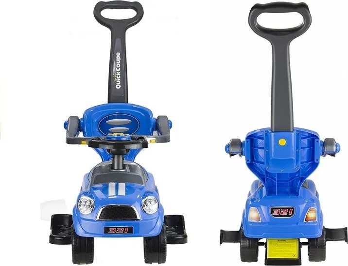 LEAN CARS Detský kočík so šmykľavkou Coupe Blue