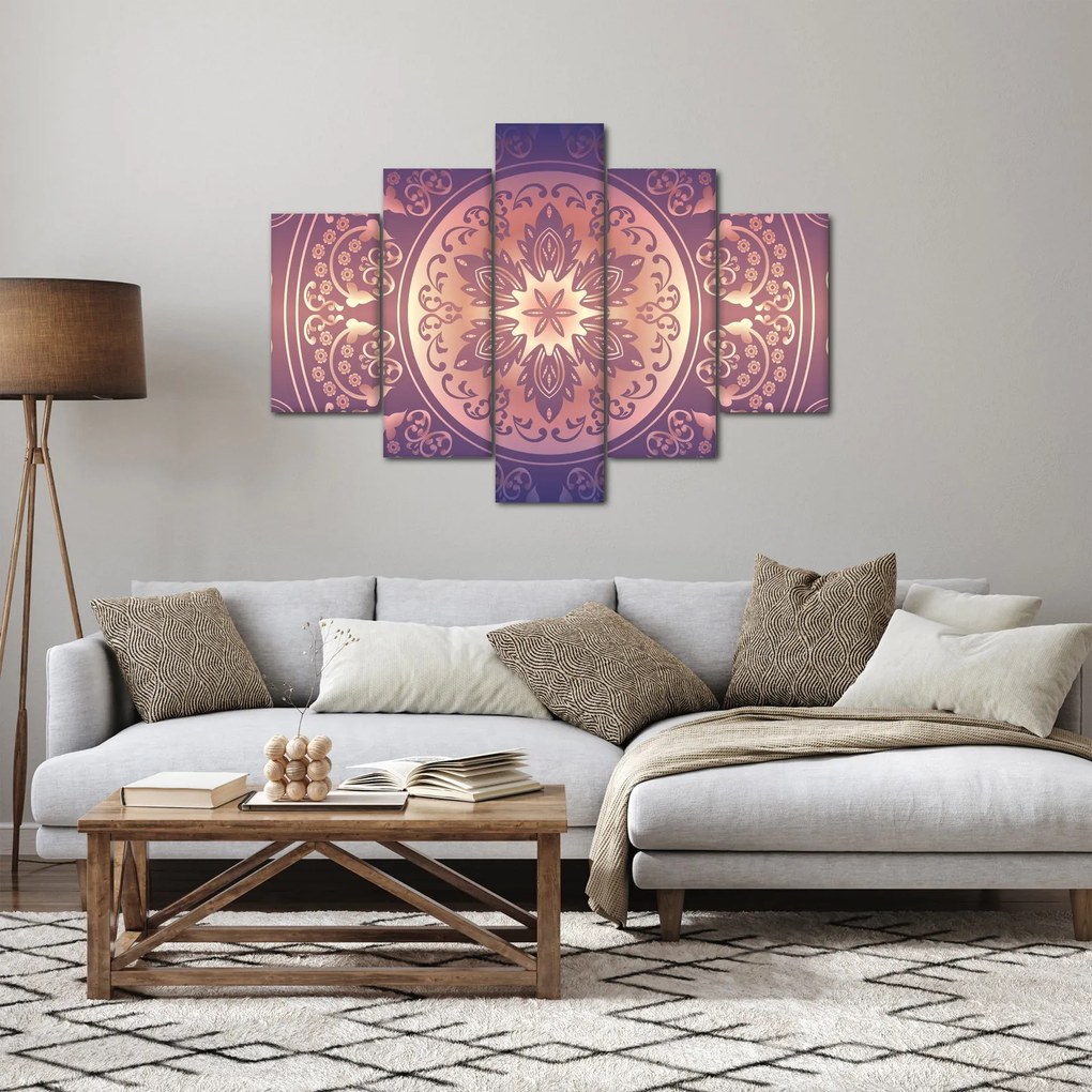 Obraz - Mandala na fialovom gradiente (150x105 cm)