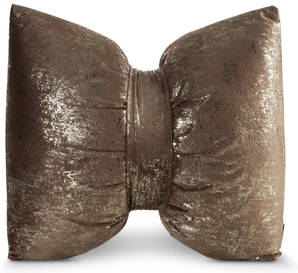 DEKORAČNÝ VANKÚŠ KOKARDA1 45X55 CM HNEDÁ