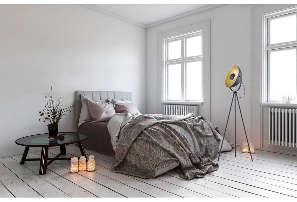 Tmavosivá kovová stojacia lampa Trio Chewy, výška 160 cm
