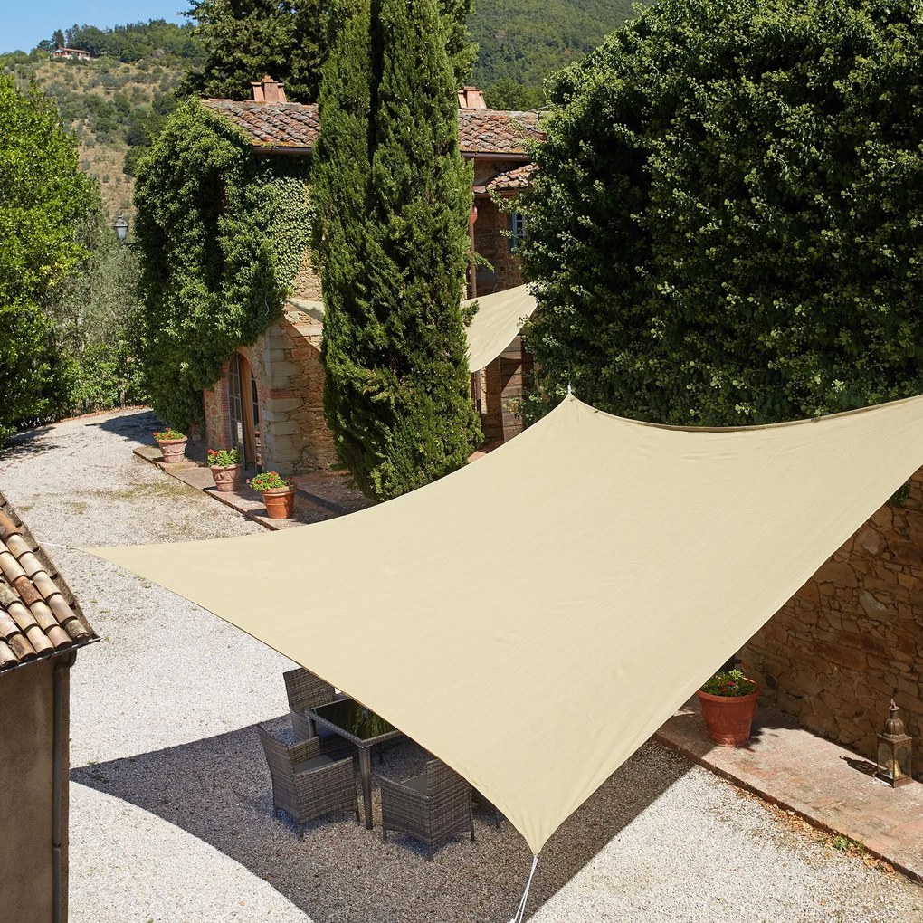 tectake 401810 stínící plachta proti slunci čtverec - 360 x 360 cm