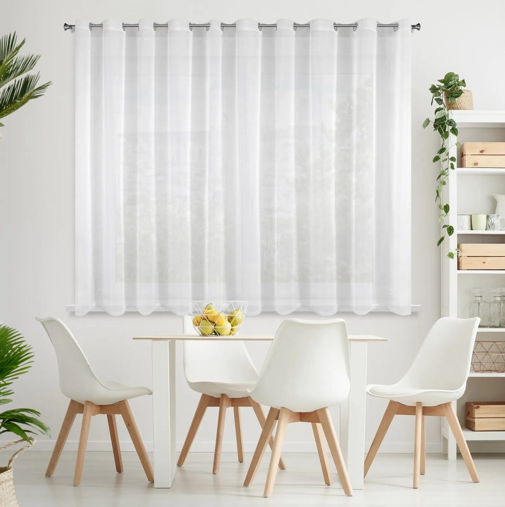 ZÁCLONA NA KRÚŽKOCH LUCY 300X150 CM BIELA